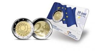 Coincard 30 jaar Europese Vlag 2 euro 2015 BU