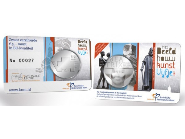 Coincard Het Beeldhouwkunst Vijfje 5 euro verzilverd 2012 BU