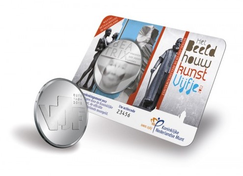 Coincard Het Beeldhouwkunst Vijfje 5 euro verzilverd 2012 UNC