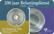 Coincard Het Belasting Vijfje 5 euro zilver 2006 UNC