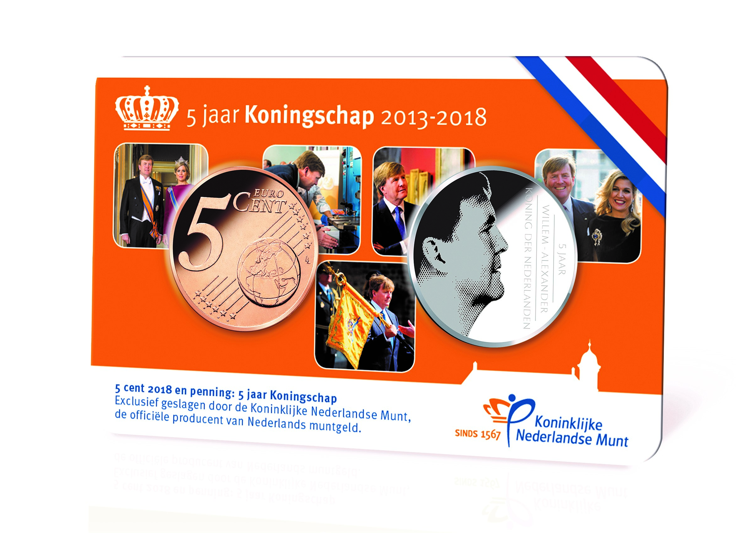 Coincard 5 Jaar Koningschap 5 eurocent 2018 UNC