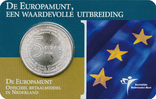 Coincard Europamunt 5 euro zilver 2004 UNC