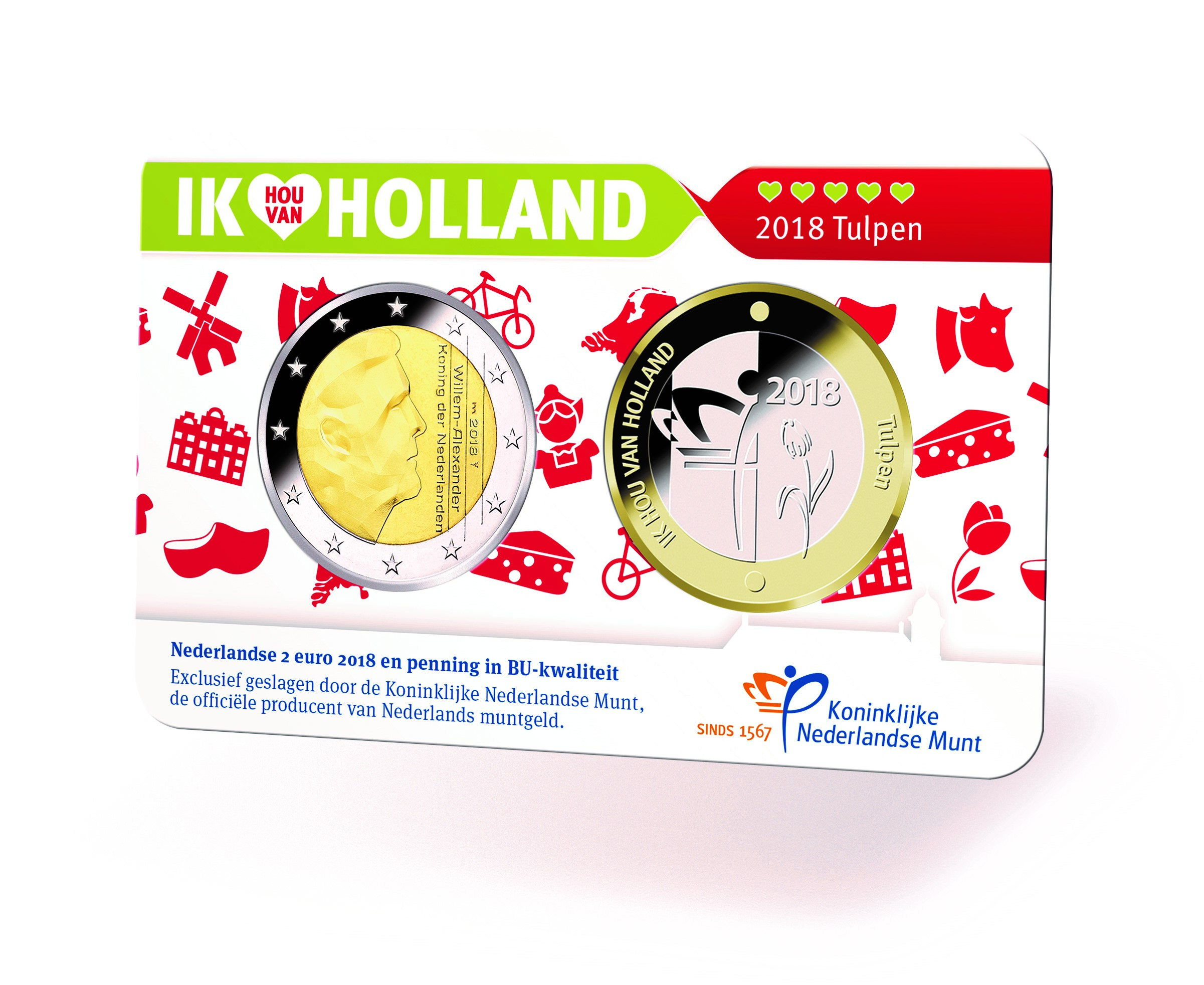 Coincard Holland coincard 2 euro 2018 BU