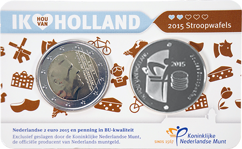 Coincard Holland coincard 2 euro 2015 BU zilver