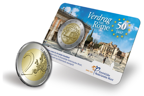 Coincard Verdrag van Rome 2 euro 2007 UNC