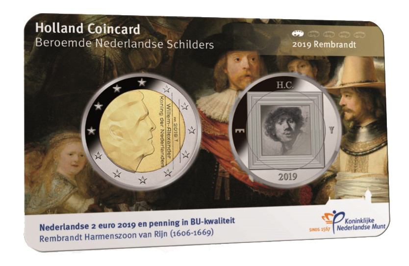 Coincard Holland coincard 2 Euro 2019 BU zilver