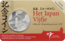 Coincard Het Japan Vijfje 5 euro verzilverd 2009 UNC
