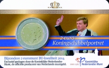 Coincard Koningsdubbelportret 2 euro 2014 BU