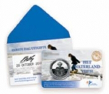 Coincard Het Waterland Vijfje 5 euro verzilverd 2010 1e dag
