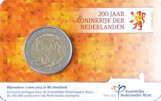 Coincard 200 jaar Koninkrijk 2 euro 2013 BU