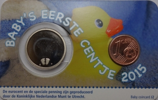 Coincard Baby jongen 1 eurocent 2015 UNC