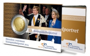 Coincard Koningsdubbelportret 2 euro 2014 UNC