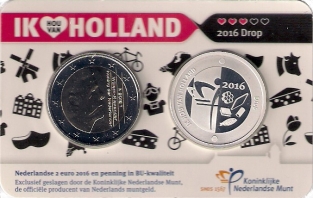 Coincard Holland coincard 2 euro 2016 BU zilver