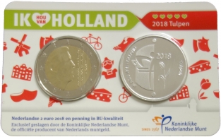 Coincard Holland coincard 2 euro 2018 BU zilver