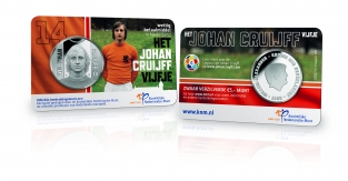 Coincard Het Johan Cruijff Vijfje 5 euro verzilverd 2017 UNC