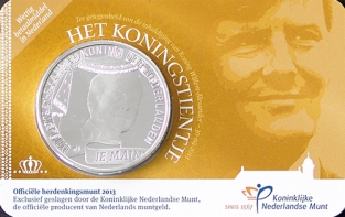 Coincard Het Koningstientje 10 euro verzilverd 2013 UNC