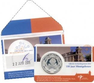 Coincard Het Muntgebouw Vijfje 5 euro verzilverd 2011 1e dag