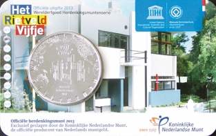 Coincard Het Rietveld Vijfje 5 euro verzilverd UNC