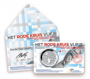 Coincard Het Rode Kruis Vijfje 5 euro verzilverd 2017 1e dag