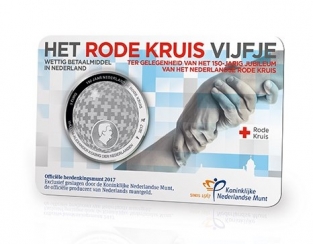 Coincard Het Rode Kruis Vijfje 5 euro verzilverd 2017 UNC