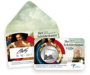 Coincard Het Schilderkunst Vijfje 5 euro verzilverd 2011 1e dag