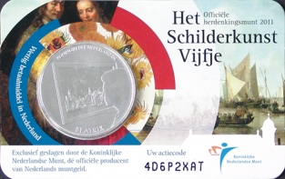 Coincard Het Schilderkunst Vijfje 5 euro verzilverd 2011 UNC
