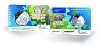 Coincard Het Stelling van Amsterdam Vijfje 5 euro verzilverd 2017 UNC