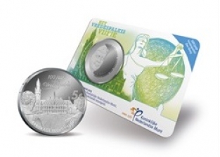 Coincard Het Vredespaleis Vijfje 5 euro verzilverd 2013 UNC