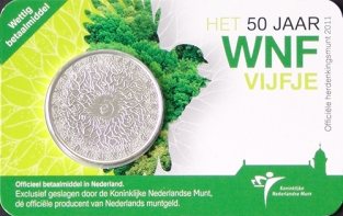 Coincard Het WNF Vijfje 5 euro verzilverd 2011 UNC